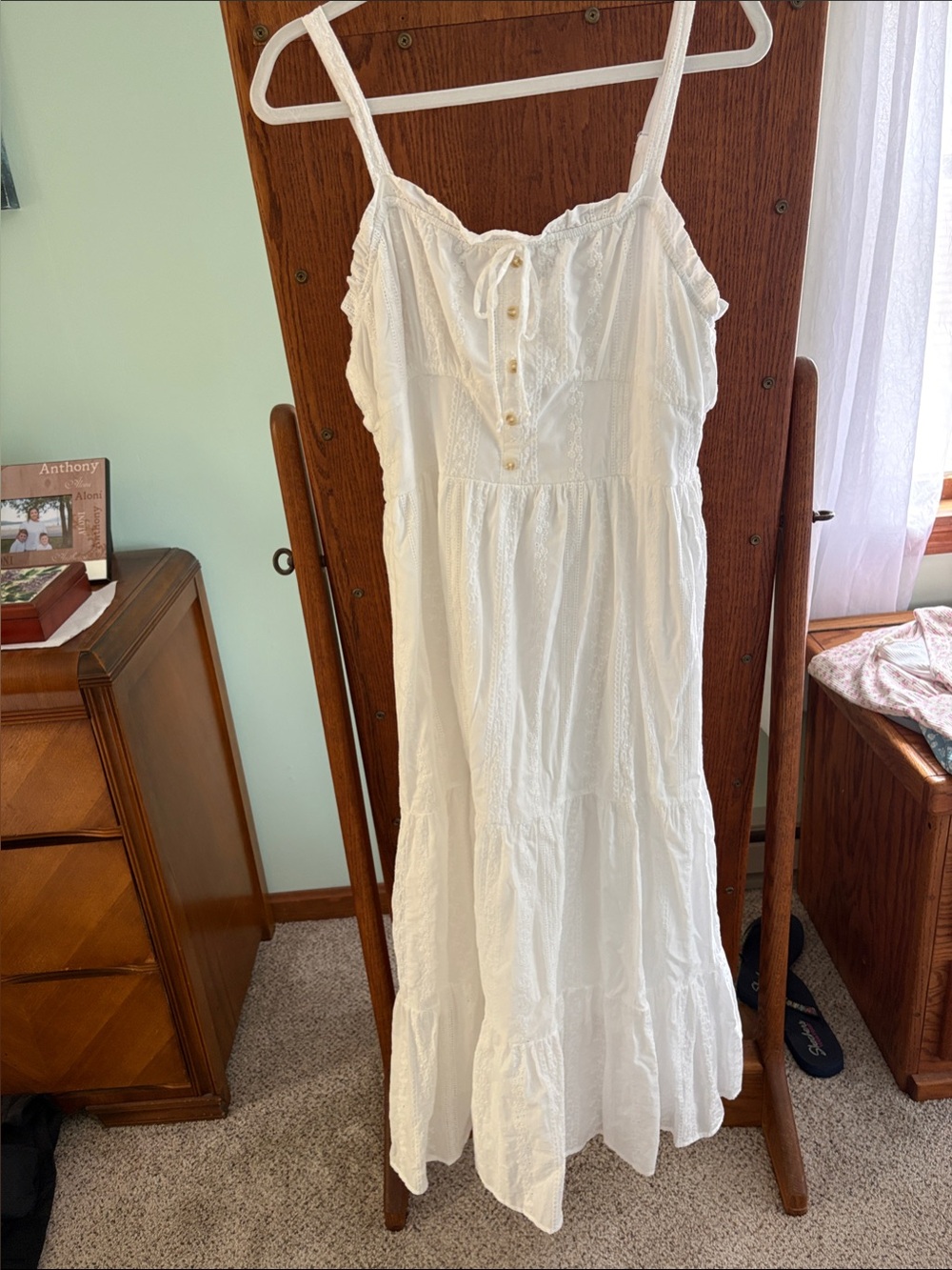White Sleeveless Tiered Maxi Dress - Lightweight Summer Style